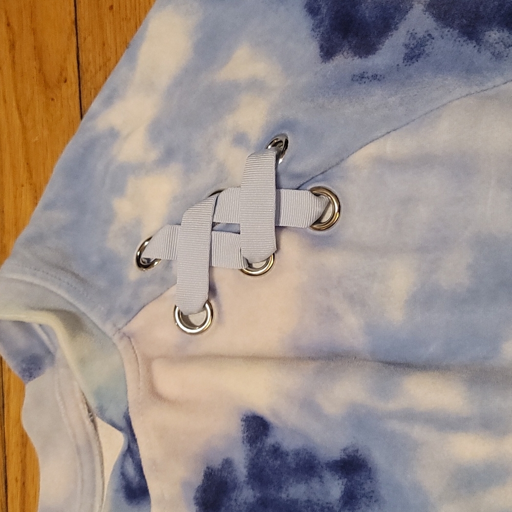 Collection X Justice Girl's tye dye fleece sweatshirt sz 12 - Picture 3 of 4